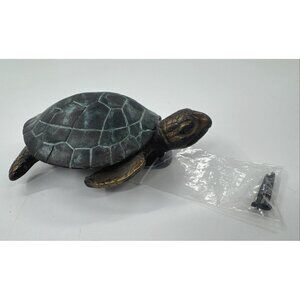 SPI Brass Sea Turtle Door Knocker Coastal Nautical Beach House 3D Heavy Duty NEW